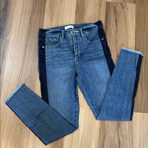Loft High-Waisted Skinny Chewed Hem Jeans